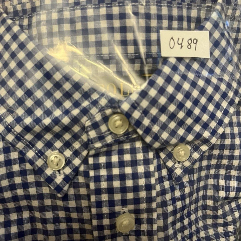 Polo Ralph Lauren Shirt Kids 3T Blue White Gingham Button Down Natural Stretch